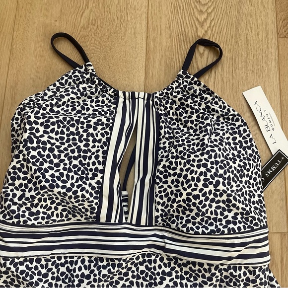 NWT La Blanca Apulia Mio High Neck One-Piece Swimsuit (Plus Size) - Picture 3 of 6